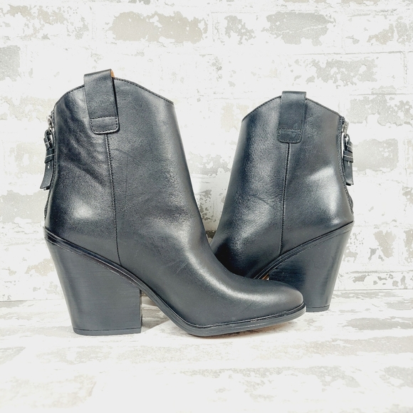 NEW Franco Sarto Women’s Germaine Black Western Ankle Bootie C127 - Picture 3 of 11